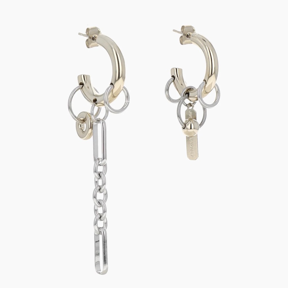 Justine Clenquet Iris Gold and Silver Hoop Earrings